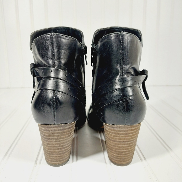 New Bella Vita Leather Strappy Block Heel Ankle Booties B144 - Picture 6 of 11